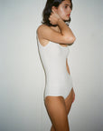 SOFT SQUARE BODY SUIT.WHITE