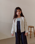 Petite button cardigan. Ivory