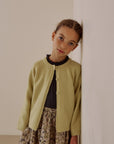 Petite button cardigan. Lime