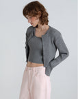 Ribbed half knit.Gray