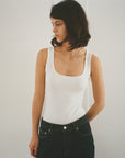 SOFT SQUARE BODY SUIT.WHITE