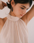 LIA HALTERNECK TOP.PALE ROSE