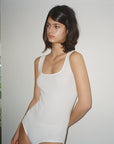 SOFT SQUARE BODY SUIT.WHITE