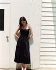 MIA SHIRRING STRAP DRESS.BLACK