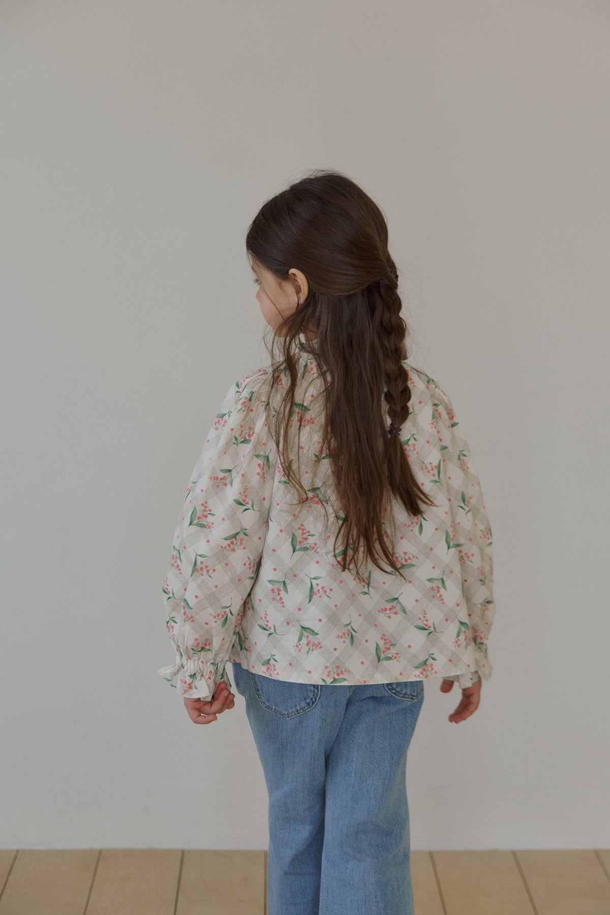 Beam blouse.Pink flower