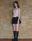 Crinkle Sharring Sleeveless Top.Pink