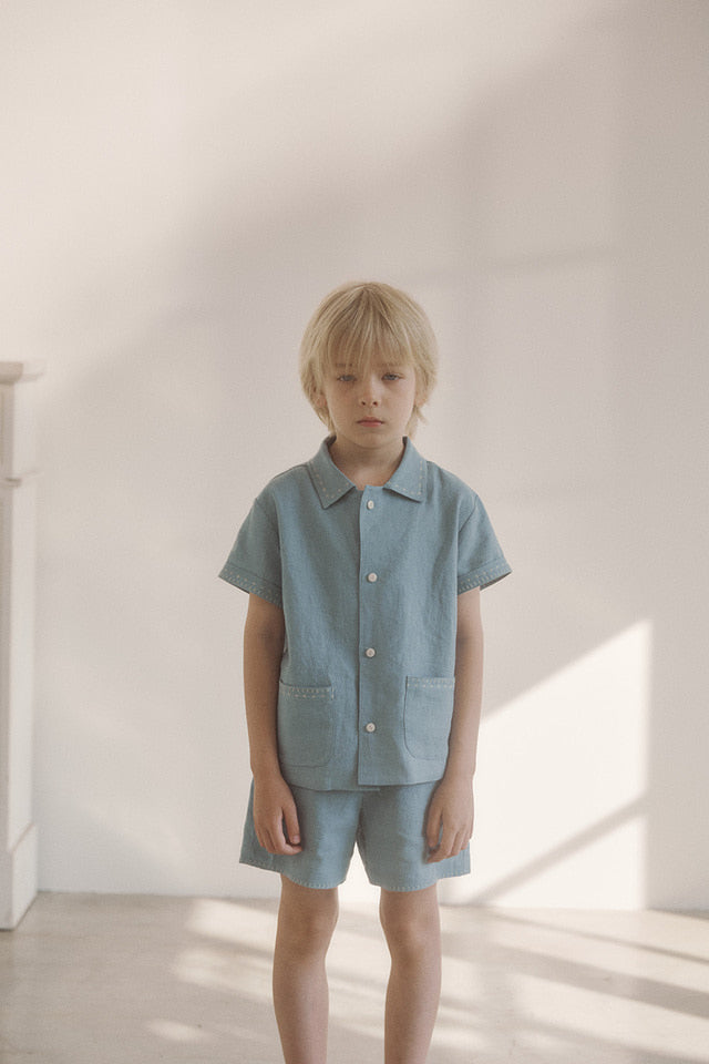 marion linen set.teal blue