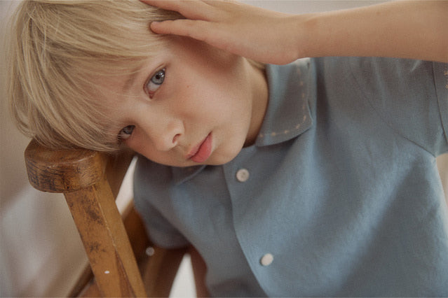 marion linen set.teal blue