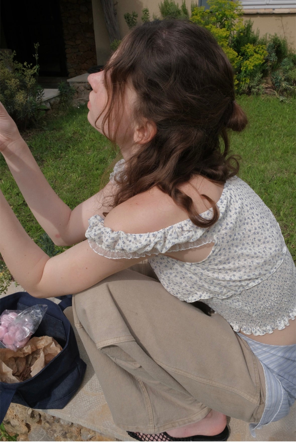 JUNE FLOWER BLOUSE.CREAM