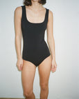 SOFT SQUARE BODY SUIT.BLACK