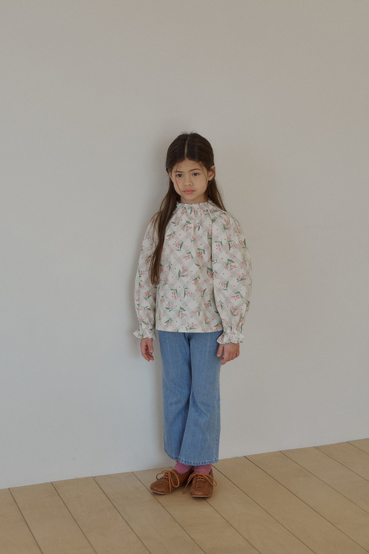 Beam blouse.Pink flower