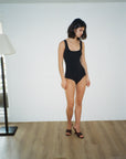 SOFT SQUARE BODY SUIT.BLACK