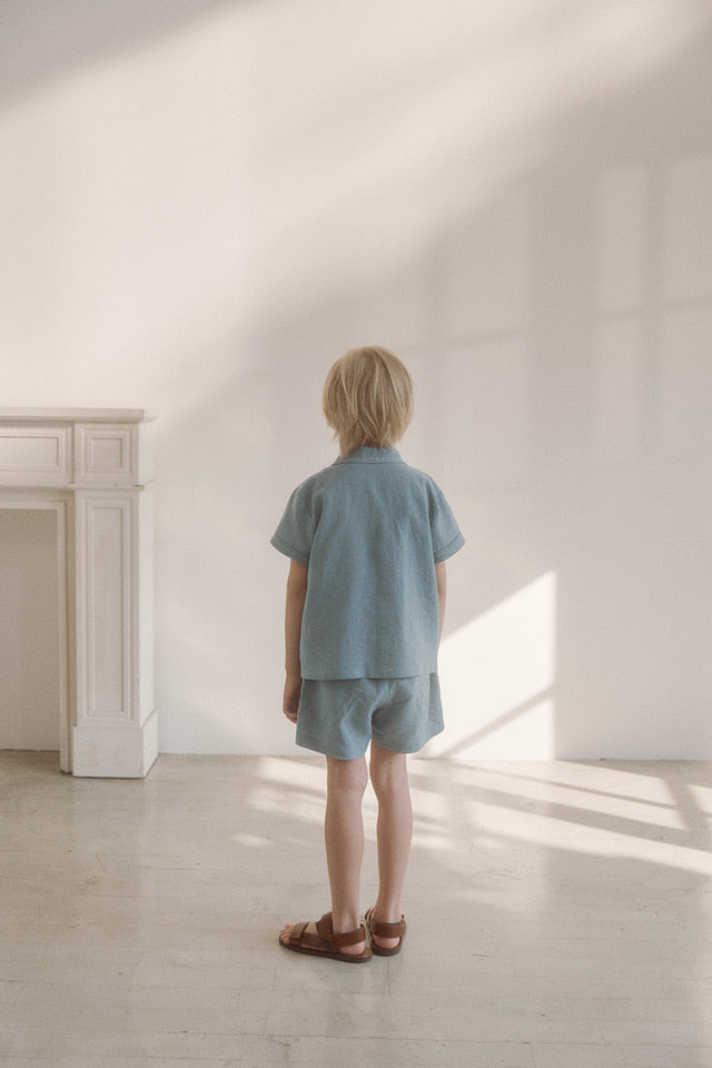 marion linen set.teal blue