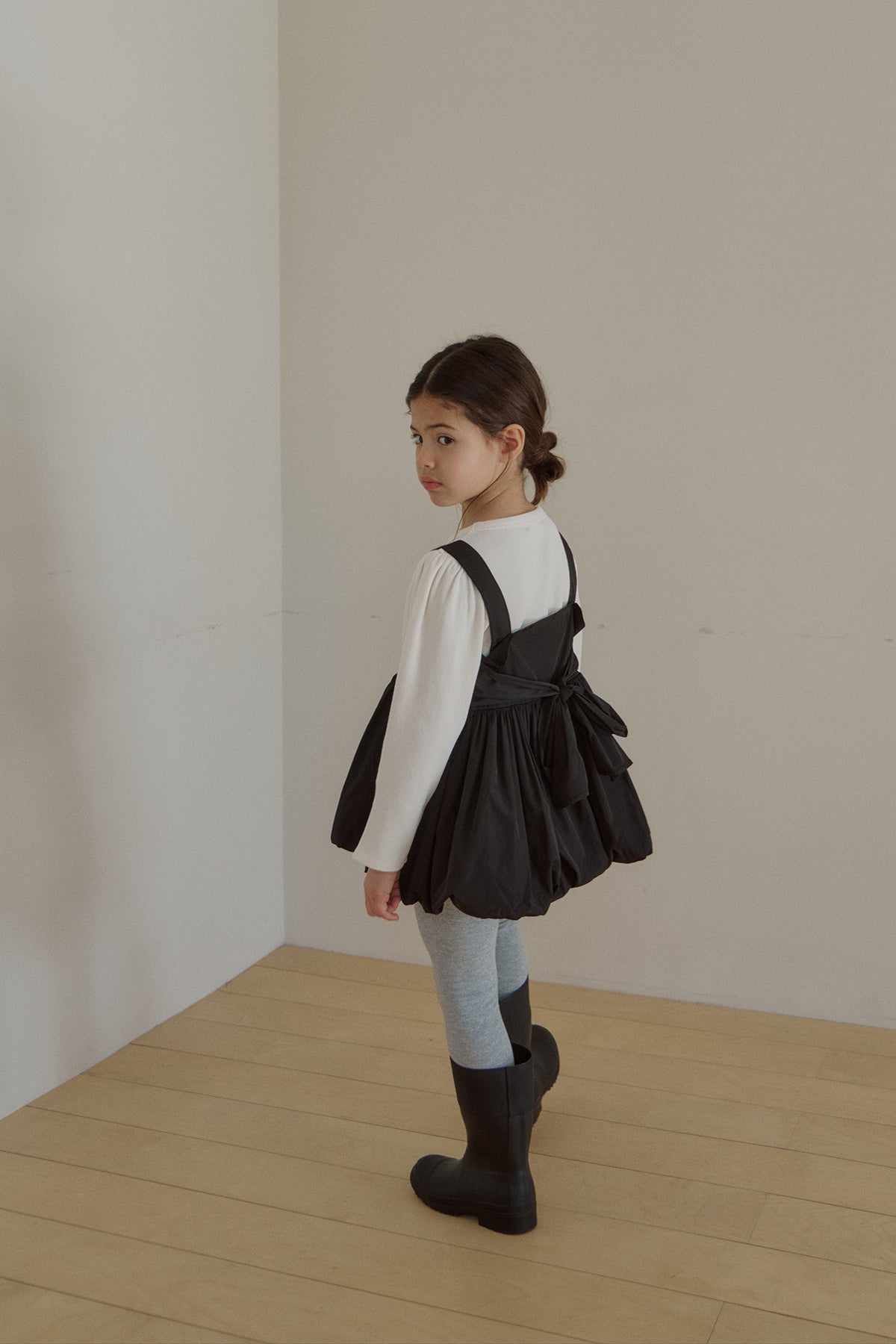 Prinballoon blouse. Black