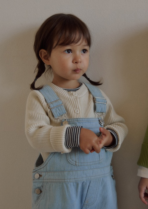 tapered overall.light denim