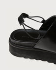 Leather platform sandals.black