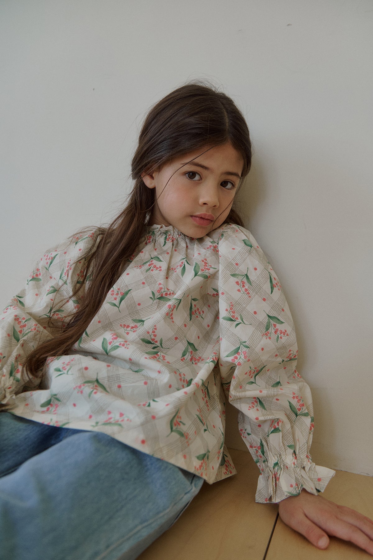 Beam blouse.Pink flower