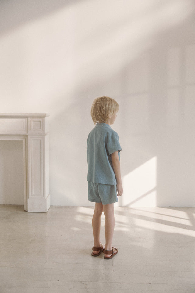 marion linen set.teal blue