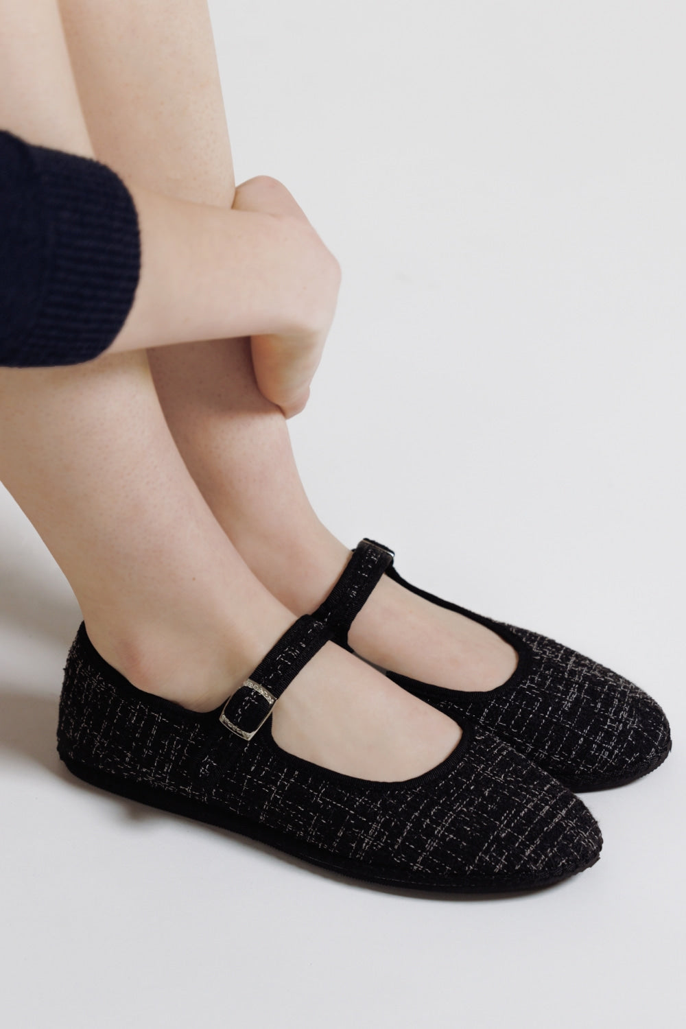 Tweed Mary Jane Flat