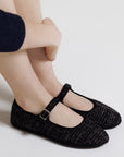 Tweed Mary Jane Flat