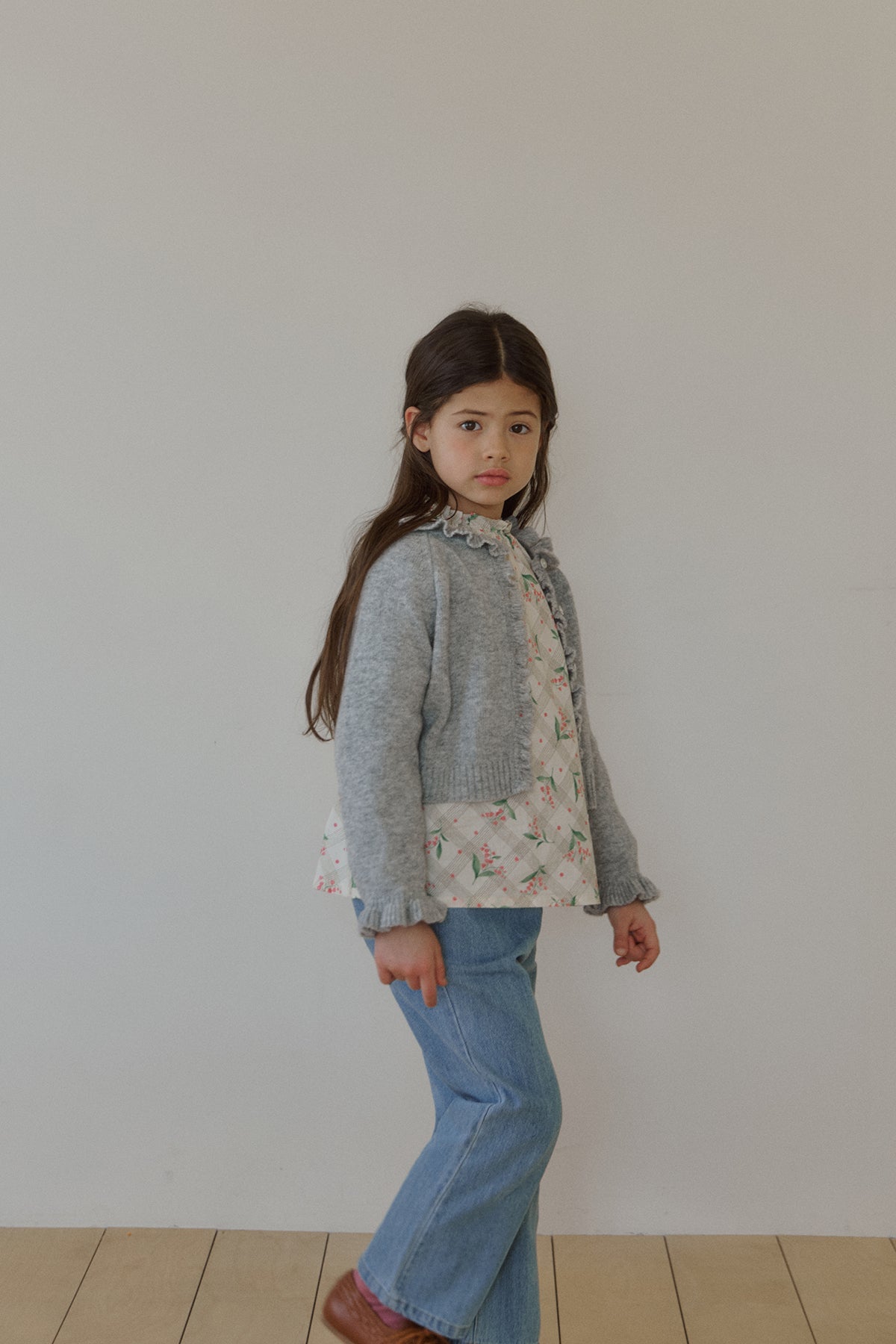 Beam blouse.Pink flower