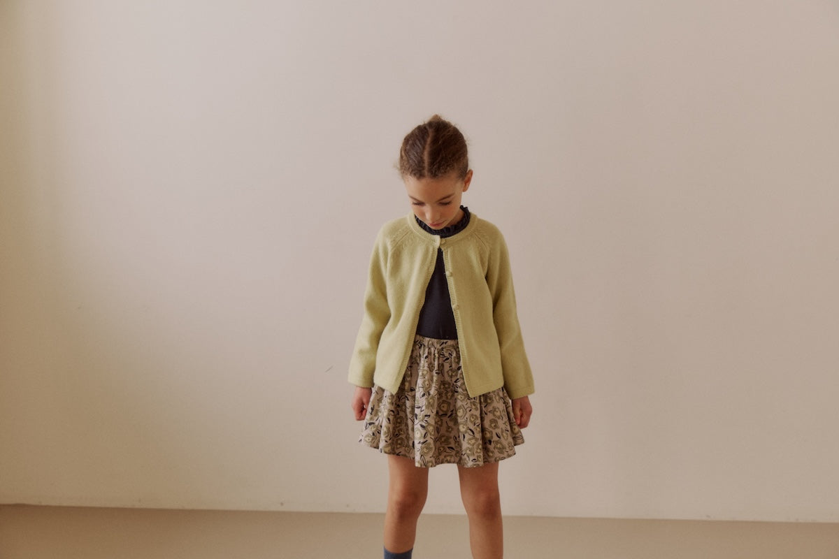 Petite button cardigan. Lime