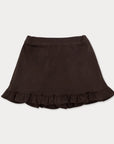 Suede frill skirt