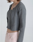 Ribbed half knit.Gray