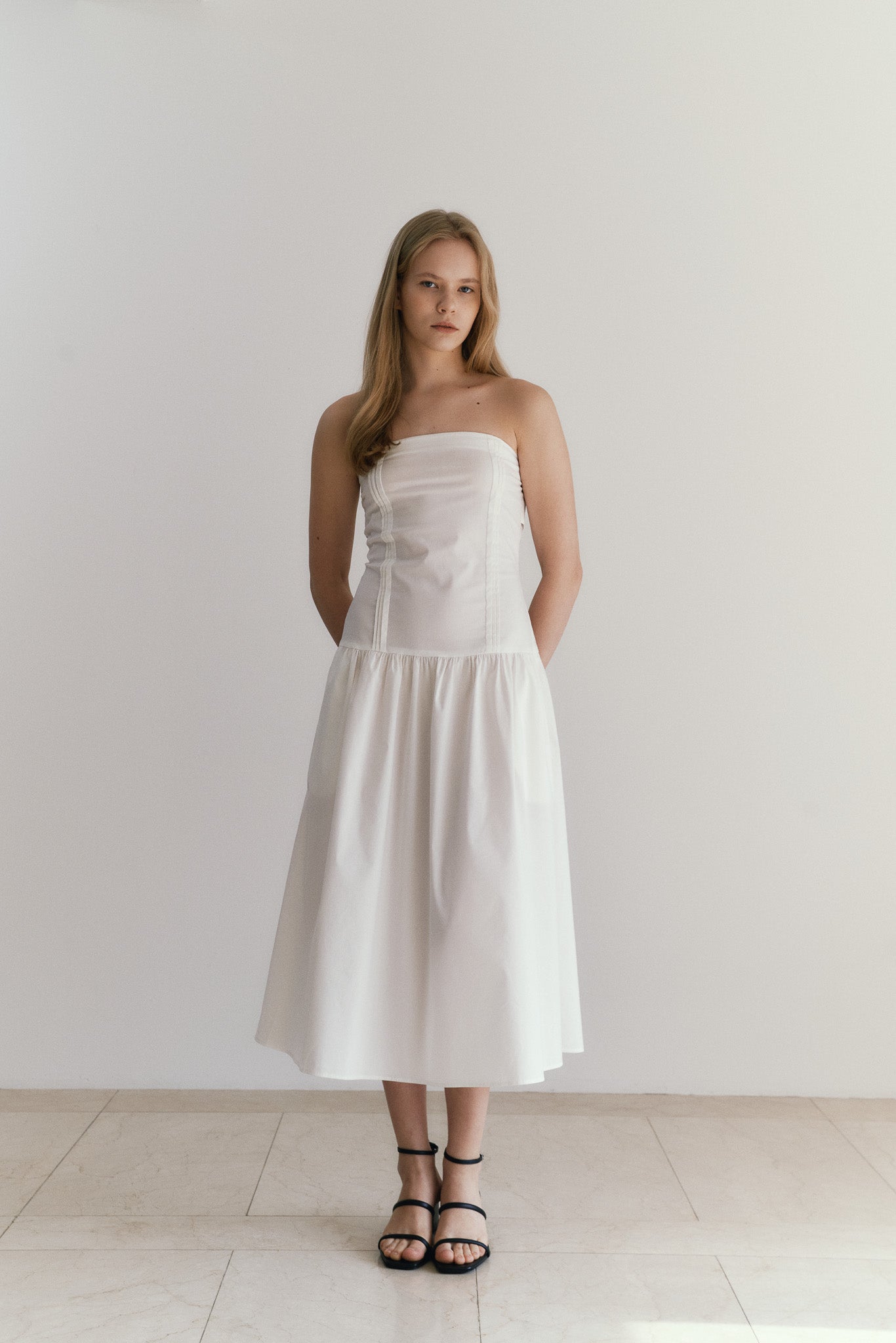 RIBBON PINTUCK DRESS