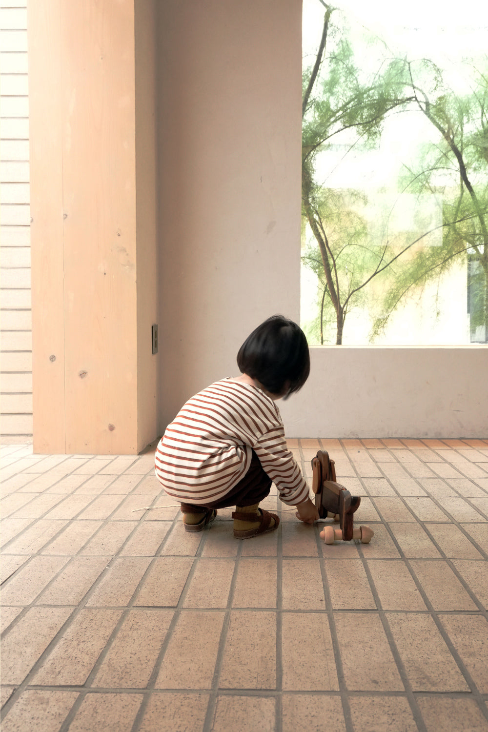 Stripe Basic Button Tee