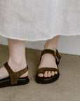 Suede straps sandals