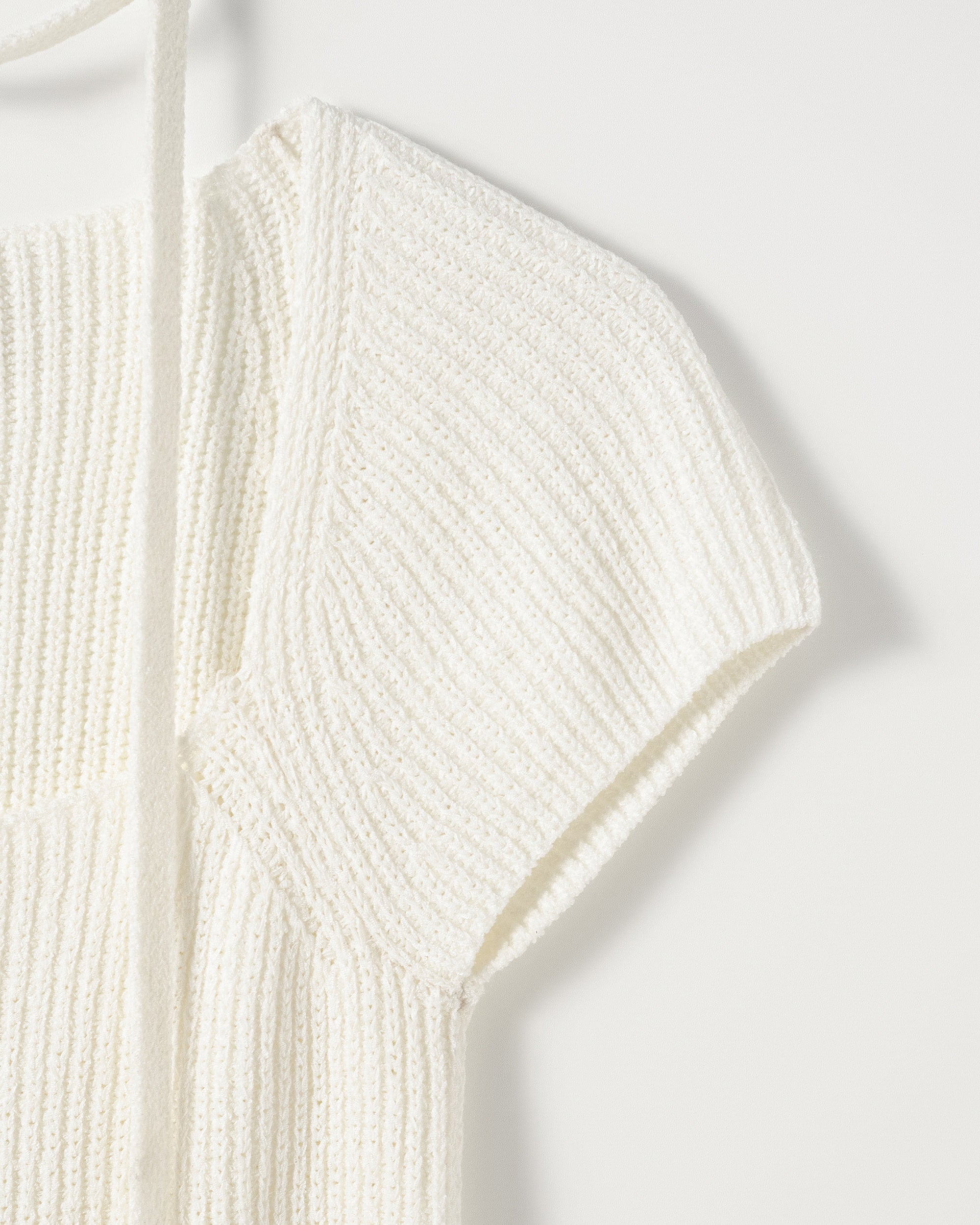 Nua Muffler Half Knit Shirt.Cream