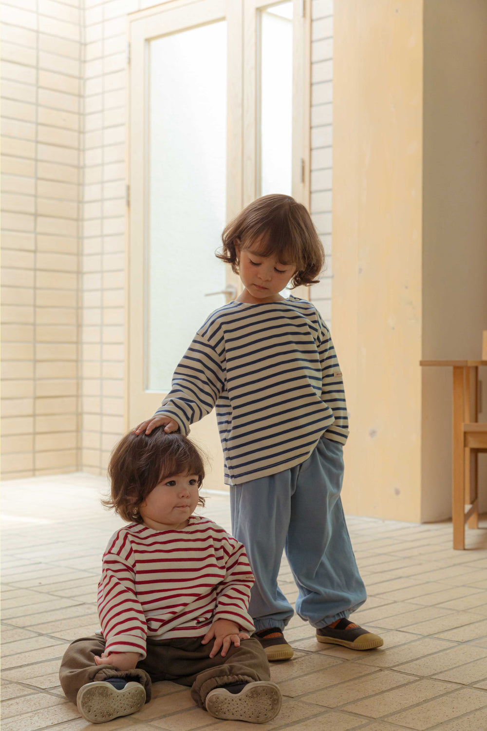 Stripe Basic Button Tee