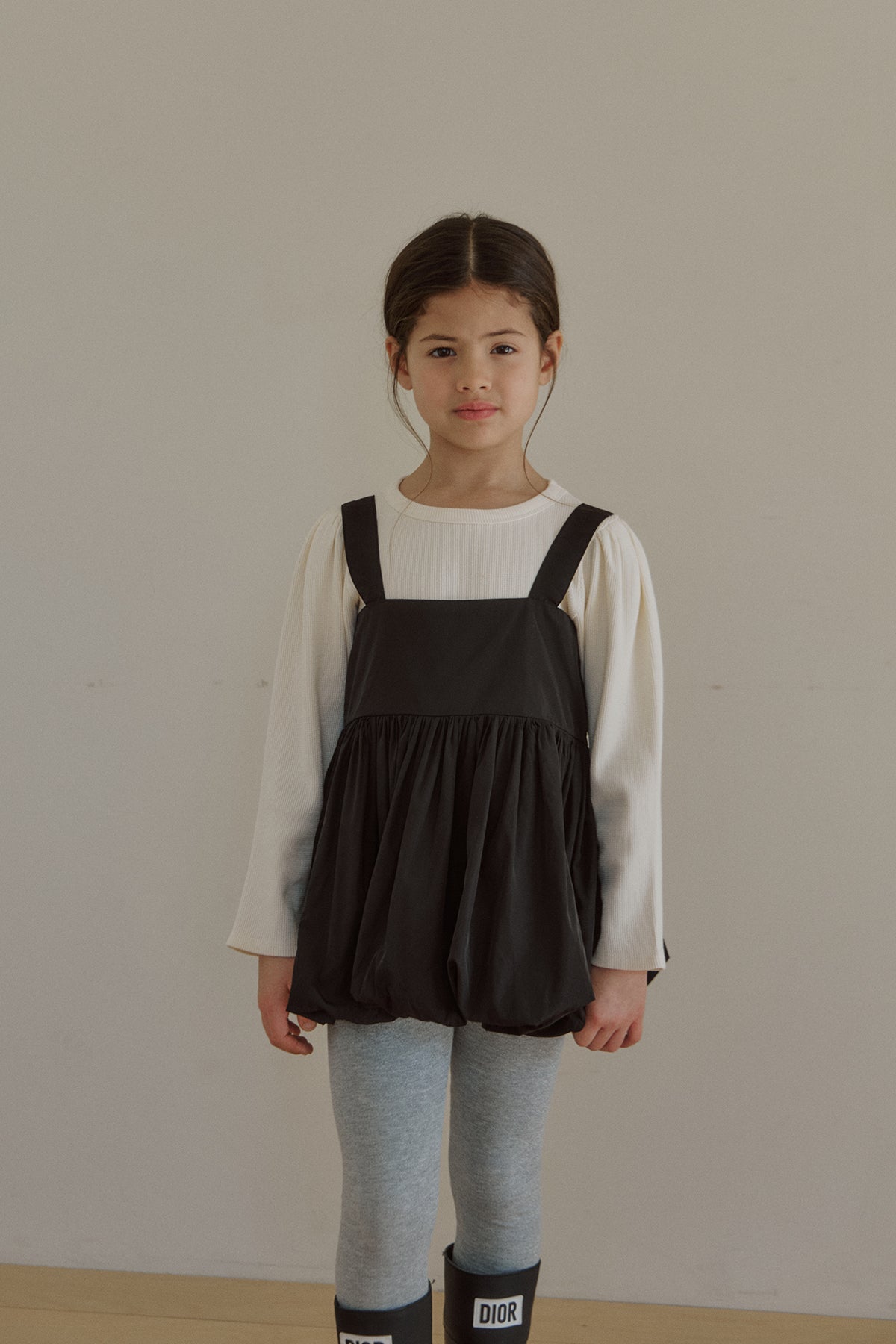 Prinballoon blouse. Black