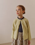 Petite button cardigan. Lime