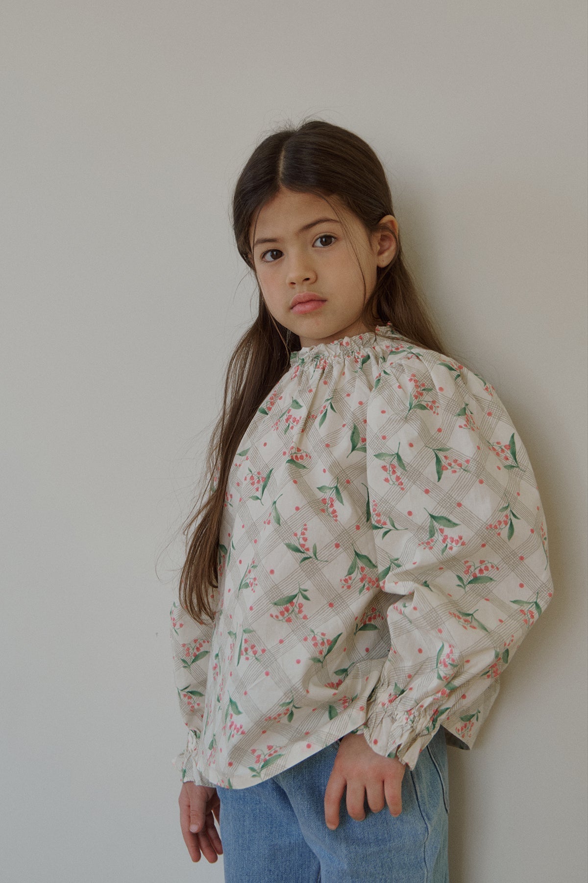 Beam blouse.Pink flower