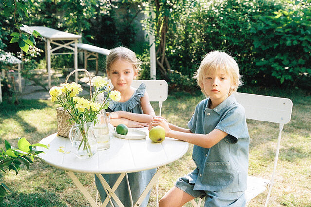 marion linen set.teal blue