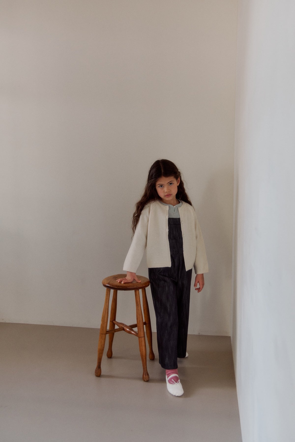 Petite button cardigan. Ivory