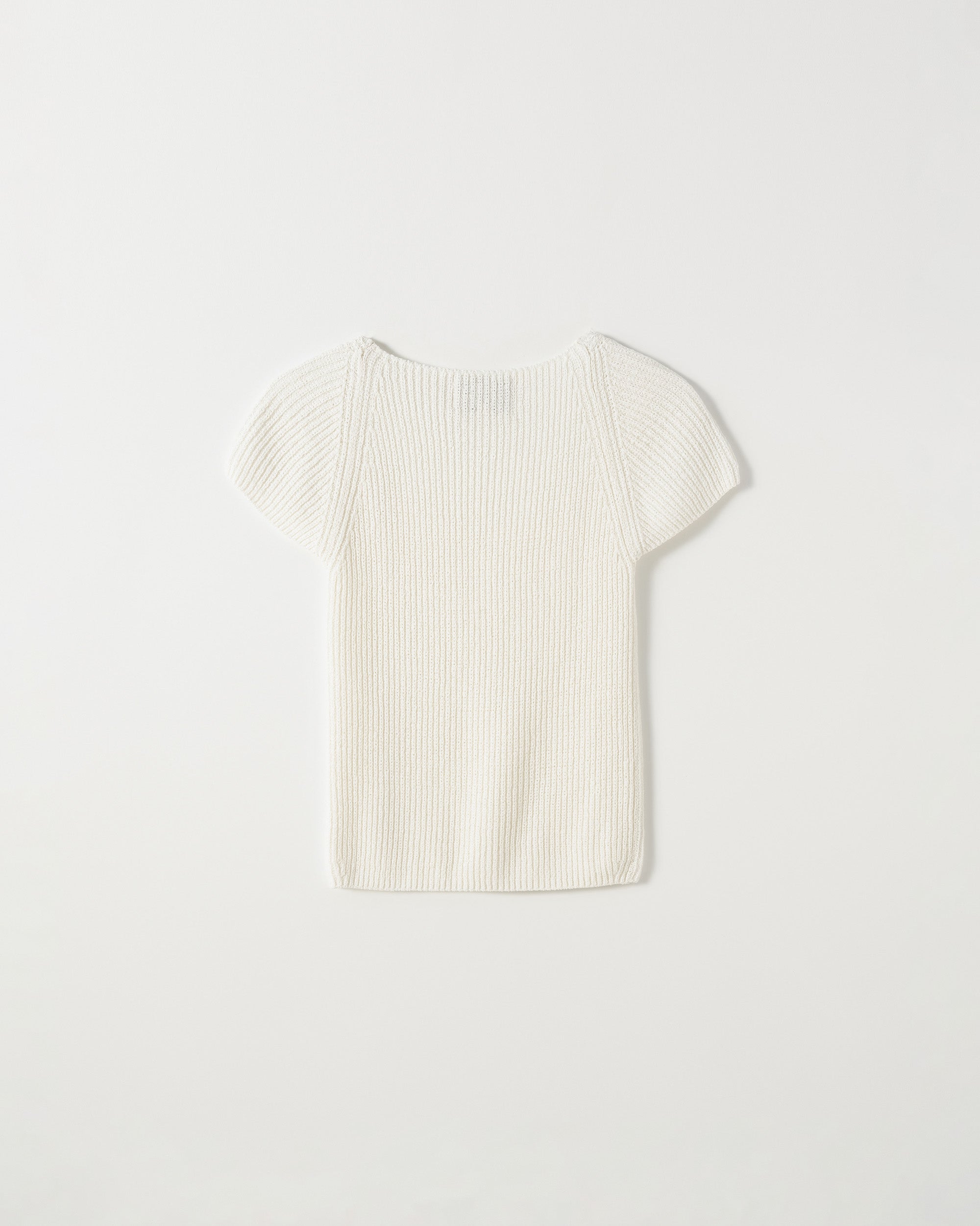 Nua Muffler Half Knit Shirt.Cream