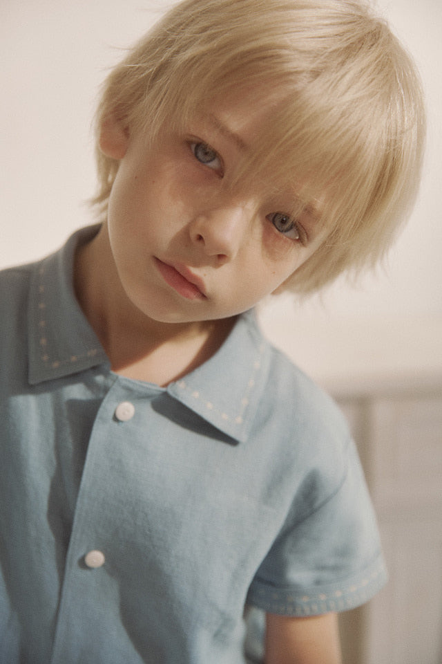 marion linen set.teal blue