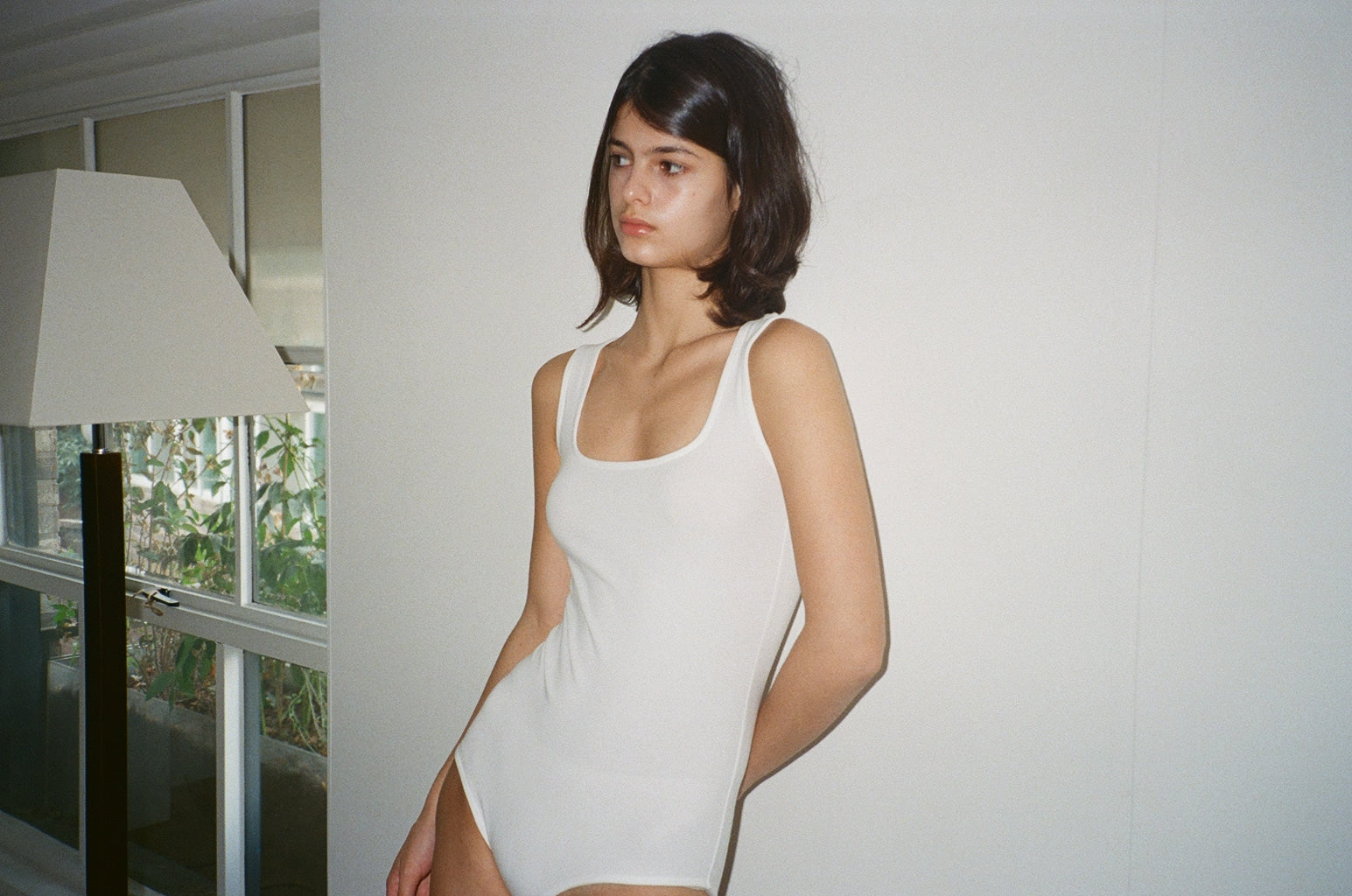 SOFT SQUARE BODY SUIT.WHITE