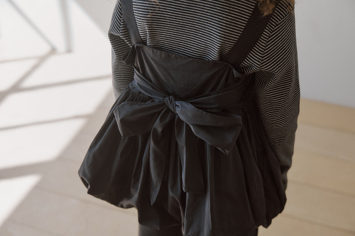 Prinballoon blouse. Black