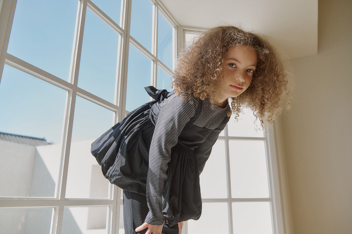 Prinballoon blouse. Black