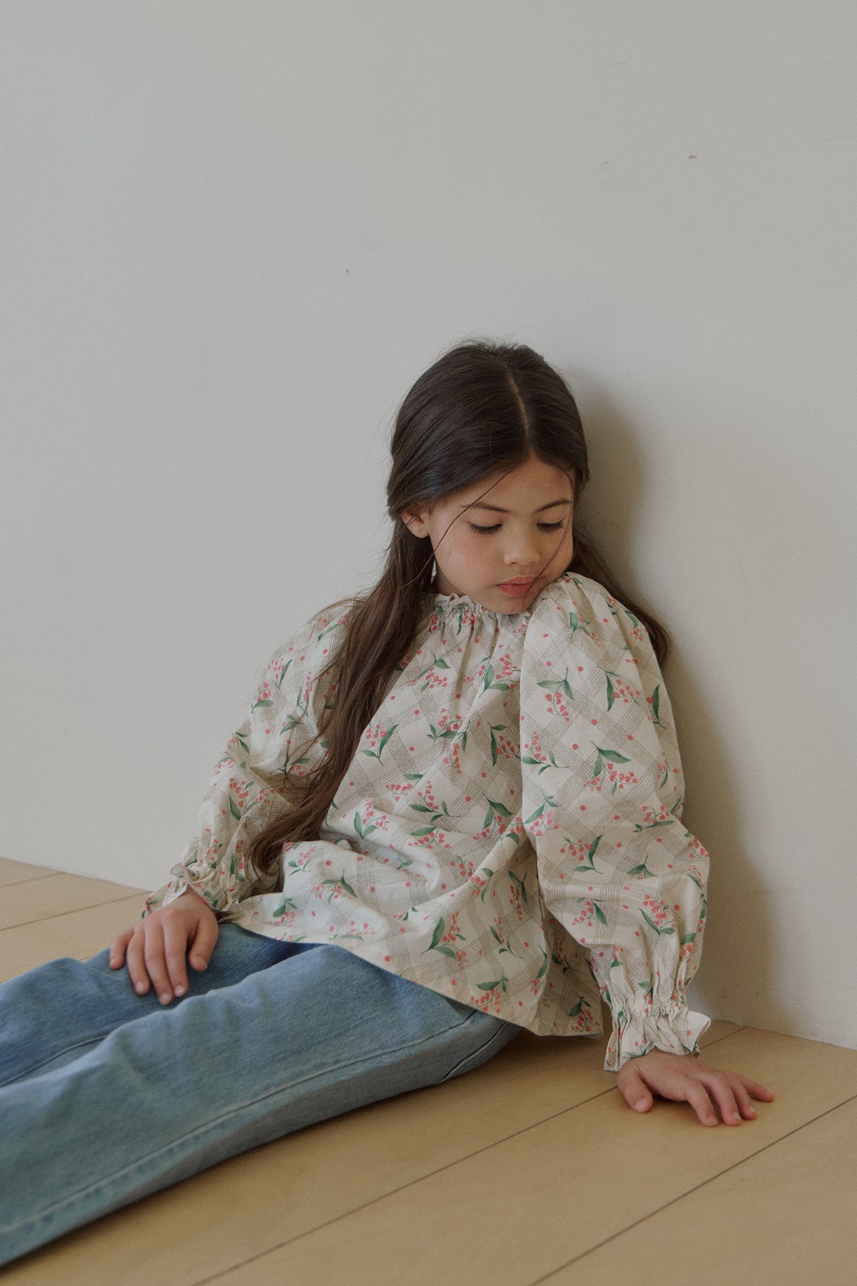 Beam blouse.Pink flower