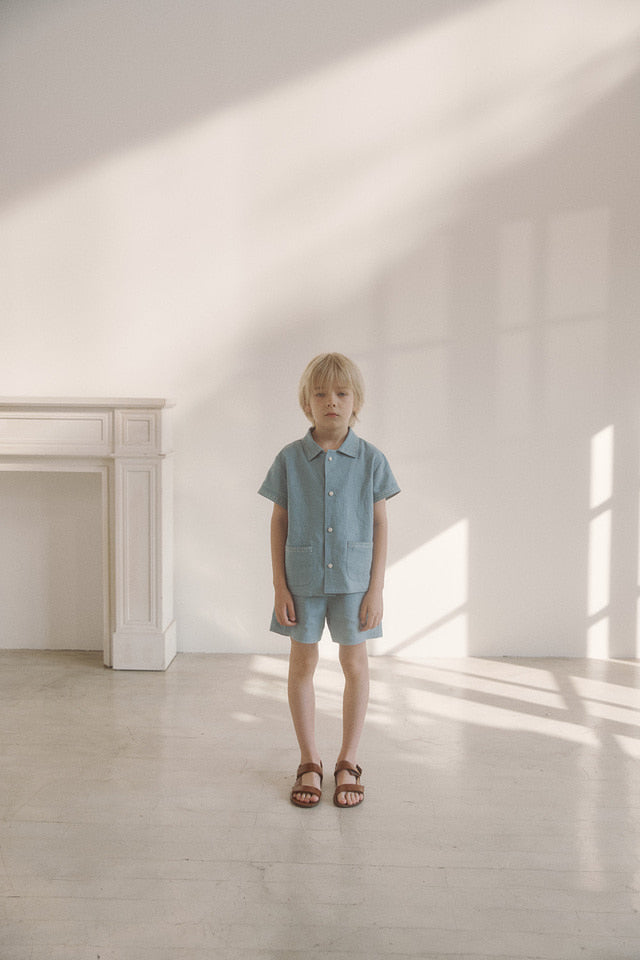 marion linen set.teal blue