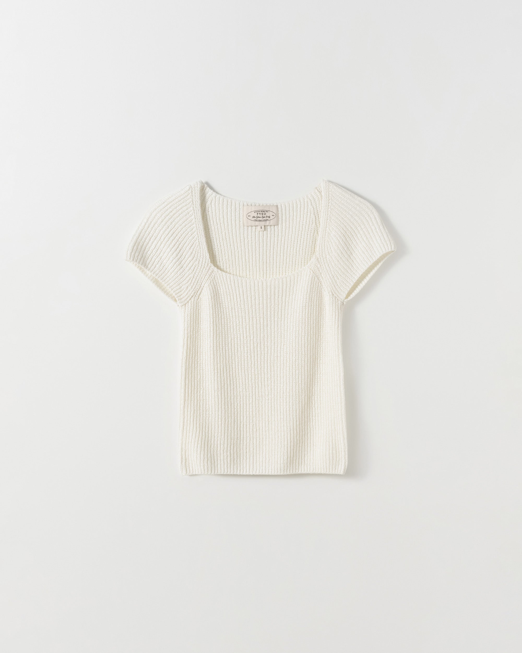 Nua Muffler Half Knit Shirt.Cream