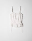 Crinkle Sharring Sleeveless Top.White
