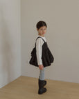 Prinballoon blouse. Black