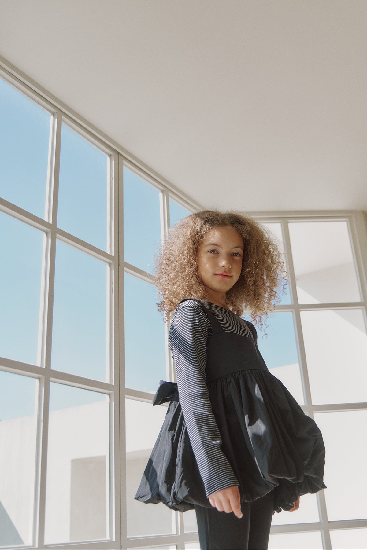 Prinballoon blouse. Black