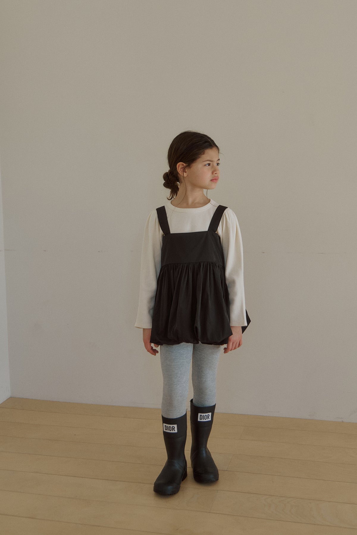 Prinballoon blouse. Black